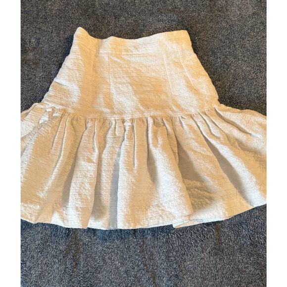 DOLCE & GABBANA Mini Skirt Womens 6 (EU 36) White Cotton Blend Textured Designer - Picture 1 of 13